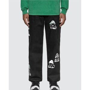 Brain Dead Mushroom Embroidery Herringbone Military Streetwear Cotton Pants sz M